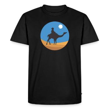 Camels Trample Animal Desert Arabia Dromedary Camel - Men's Premium Organic T-Shirt - black - Front - Nico (187cm)