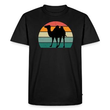 Camels Trample Animal Desert Arabia Dromedary Camel - Men's Premium Organic T-Shirt - black - Front - Nico (187cm)