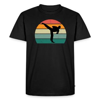 Arts Martiaux Arts Martiaux Judo Aikido Karaté Boxe - T-shirt Premium bio Homme - noir - Devant - Nico (187cm)