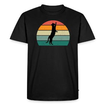 Chat ChatOn Chat Maman Chat Papa Maîtresse Chat - T-shirt Premium bio Homme - noir - Devant - Nico (187cm)