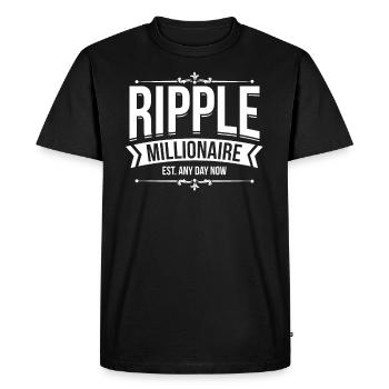 Ripple Millionaire Est Any Day Now Crypto - Men's Premium Organic T-Shirt - black - Front - Nico (187cm)