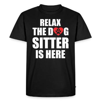 Relax The Dog Sitter Is Here Funny Dog Sitter - Men's Premium Organic T-Shirt - black - Front - Nico (187cm)