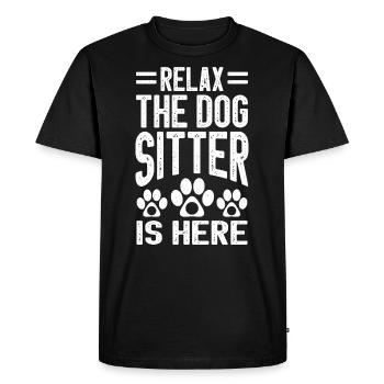 Relax The Dog Sitter Is Here Funny Dog Sitter - Men's Premium Organic T-Shirt - black - Front - Nico (187cm)