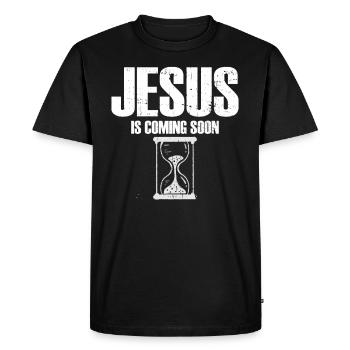 Jésus arrive bientôt Compte à rebours Jésus chrétien - T-shirt Premium bio Homme - noir - Devant - Nico (187cm)
