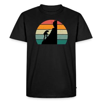 Grimpeur Grimpeur Bloc Escalade - T-shirt Premium bio Homme - noir - Devant - Nico (187cm)