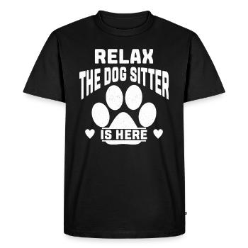 Relax The Dog Sitter Is Here Funny Dog Sitter - Men's Premium Organic T-Shirt - black - Front - Nico (187cm)