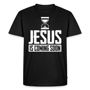 Jésus arrive bientôt Compte à rebours Jésus chrétien - T-shirt Premium bio Homme - noir - Devant - Nico (187cm)