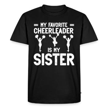 Ma pom-pom girl préférée est ma sœur - T-shirt Premium bio Homme - noir - Devant - Nico (187cm)