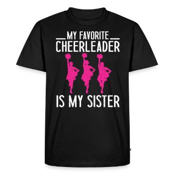 My Favorite Cheerleader Is My Sister Cheer - Men's Premium Organic T-Shirt - black - Front - Nico (187cm)