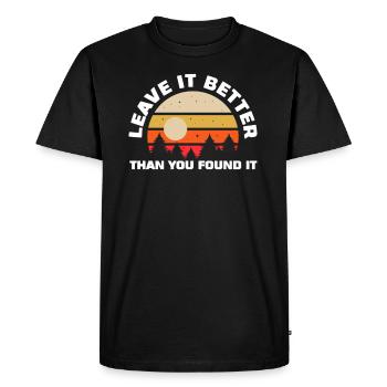 Leave It Better Than You Found It Nature Camping - Men's Premium Organic T-Shirt - black - Front - Nico (187cm)