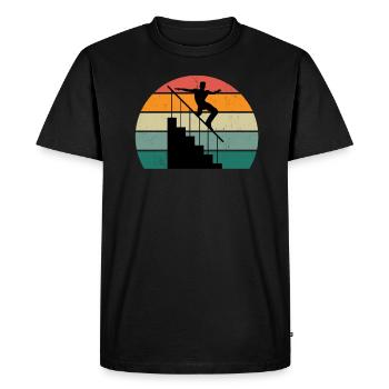 Parkour Runner Parkour Runner Obstacle Ninja - Men's Premium Organic T-Shirt - black - Front - Nico (187cm)