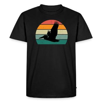 Pélicans Grand bec Mouches Oiseaux Pélican - T-shirt Premium bio Homme - noir - Devant - Nico (187cm)