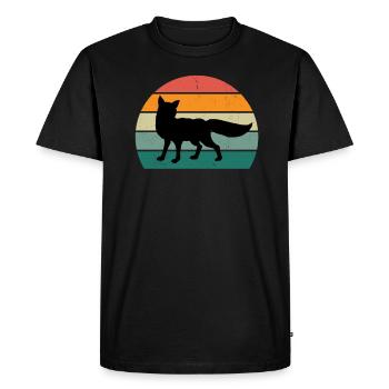 arctic fox white fox white foxes polar cold - Men's Premium Organic T-Shirt - black - Front - Nico (187cm)