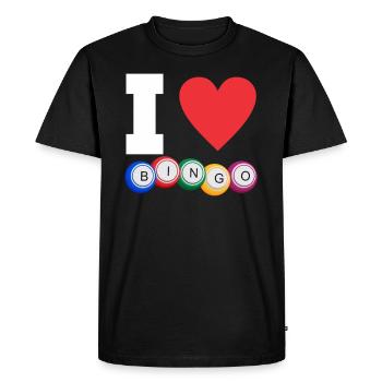 I Love Bingo Funny Bingo Lover Funny Bingo - Men's Premium Organic T-Shirt - black - Front - Nico (187cm)