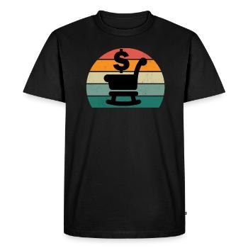 Pensioner, Pensioner Pension Pernsionary, Pensioner - Men's Premium Organic T-Shirt - black - Front - Nico (187cm)