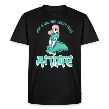 Just A Girl Who Loves Anime Funny Anime - Men's Premium Organic T-Shirt - black - Front - Nico (187cm)