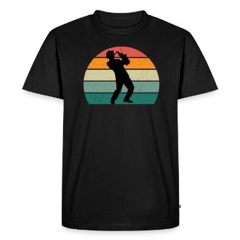 Saxophone Saxophone Saxophone Saxophone Musique Saxophone Joueur - T-shirt Premium bio Homme - noir - Devant - Nico (187cm)