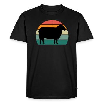 Mouton Chèvre Chèvre Agneau Laine de mouton - T-shirt Premium bio Homme - noir - Devant - Nico (187cm)