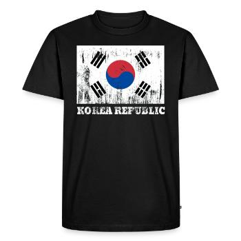 Korean Korean Republic Flag Pride Korean Flag - Men's Premium Organic T-Shirt - black - Front - Nico (187cm)