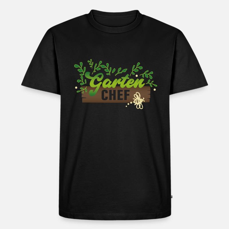 Gartenchef - Männer Premium Bio T-Shirt - Schwarz
