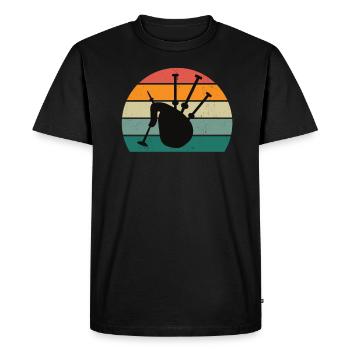 schotte schottin schotteland kilt kilte glasgow - Men's Premium Organic T-Shirt - black - Front - Nico (187cm)