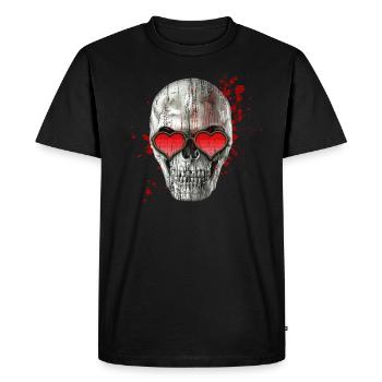 Crâne d’amour - T-shirt Premium bio Homme - noir - Devant - Nico (187cm)