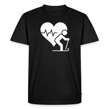 ski ski skieur skieur hiver neige montagnes - T-shirt Premium bio Homme - noir - Devant - Nico (187cm)