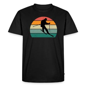ski ski skieur skieur hiver neige montagnes - T-shirt Premium bio Homme - noir - Devant - Nico (187cm)