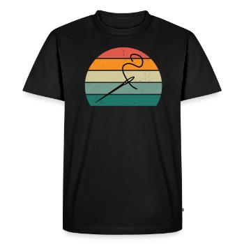 knitting knitter closer to sewing sewing needle - Men's Premium Organic T-Shirt - black - Front - Nico (187cm)