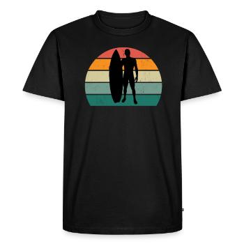 surf surferdans les vagues vagues surf surf - T-shirt Premium bio Homme - noir - Devant - Nico (187cm)