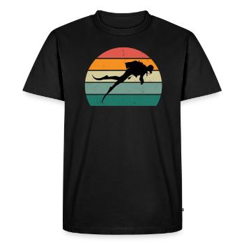 plongeur plongeur plongée plongée oxygène plongée - T-shirt Premium bio Homme - noir - Devant - Nico (187cm)