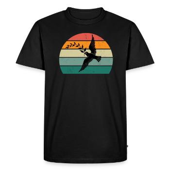 pigeon plume pigeon vol pigeon vol pigeon calciné pigeons carbonisés - T-shirt Premium bio Homme - noir - Devant - Nico (187cm)