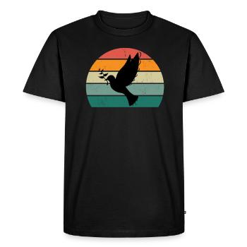pigeon plume pigeon vol pigeon vol pigeon calciné pigeons carbonisés - T-shirt Premium bio Homme - noir - Devant - Nico (187cm)