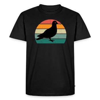 pigeon plume pigeon vol pigeon vol pigeon calciné pigeons carbonisés - T-shirt Premium bio Homme - noir - Devant - Nico (187cm)