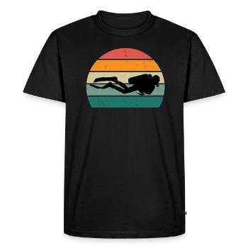 plongeur plongeur plongée plongée oxygène plongée - T-shirt Premium bio Homme - noir - Devant - Nico (187cm)