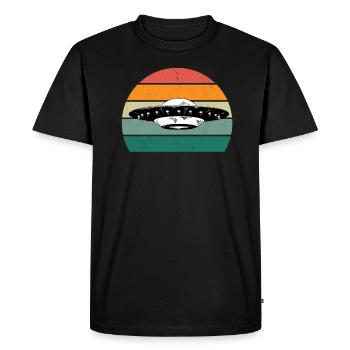 Aliens Alien Space Space Flying UFOs UFO - Men's Premium Organic T-Shirt - black - Front - Nico (187cm)