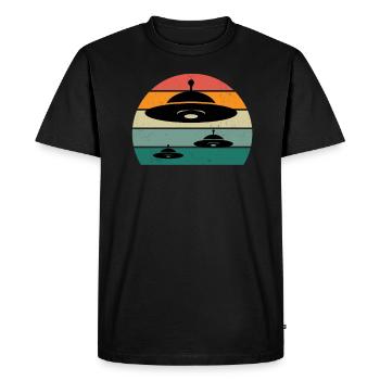 Aliens Alien Space Flying OVNIS OVNI - T-shirt Premium bio Homme - noir - Devant - Nico (187cm)