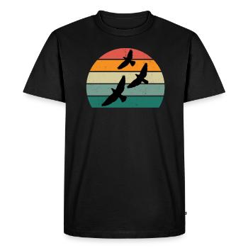 birds flying glide air feather feathers flight bird - Men's Premium Organic T-Shirt - black - Front - Nico (187cm)