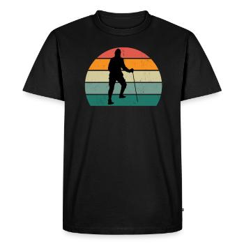 Hikers Hiker Mountains Mountain Valley Valleys Hiking - Men's Premium Organic T-Shirt - black - Front - Nico (187cm)