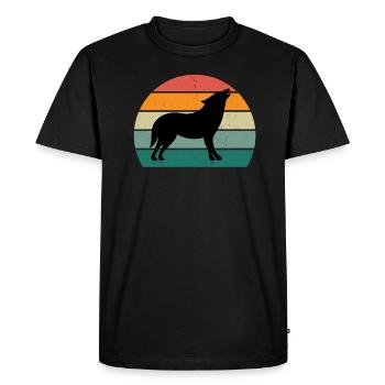 Loups Loup chien de meute chien de territoire loup de meute loup - T-shirt Premium bio Homme - noir - Devant - Nico (187cm)