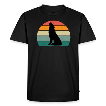 Loups Loup chien de meute chien de territoire loup de meute loup - T-shirt Premium bio Homme - noir - Devant - Nico (187cm)