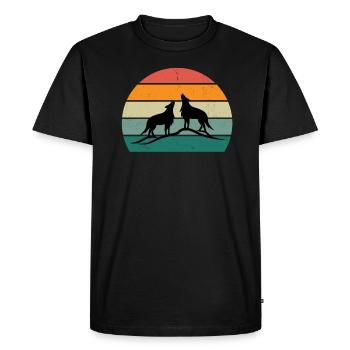 Wolves Wolf pack dog dogs territory pack wolf - Men's Premium Organic T-Shirt - black - Front - Nico (187cm)