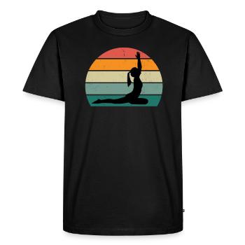 tapis de yoga professeur de yoga position de yoga relaxation yoga - T-shirt Premium bio Homme - noir - Devant - Nico (187cm)