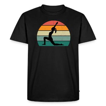 tapis de yoga professeur de yoga position de yoga relaxation yoga - T-shirt Premium bio Homme - noir - Devant - Nico (187cm)