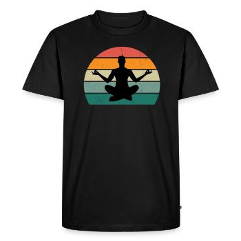 tapis de yoga professeur de yoga position de yoga relaxation yoga - T-shirt Premium bio Homme - noir - Devant - Nico (187cm)