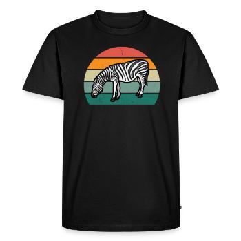 black and white striped horses zebra - Men's Premium Organic T-Shirt - black - Front - Nico (187cm)