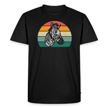 black and white striped horses zebra - Men's Premium Organic T-Shirt - black - Front - Nico (187cm)