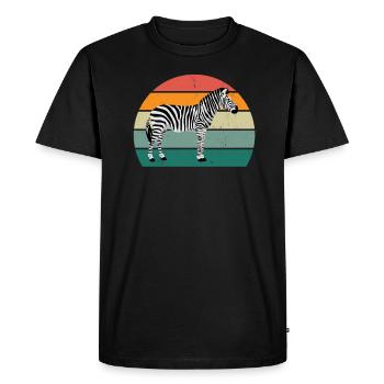 black and white striped horses zebra - Men's Premium Organic T-Shirt - black - Front - Nico (187cm)