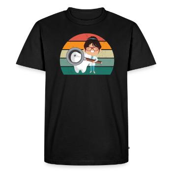 Dentiste Dents Dents Foret Drill Dentaire Dentiste - T-shirt Premium bio Homme - noir - Devant - Nico (187cm)