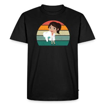 dentist dental teeth drill drilling dental dentist - Men's Premium Organic T-Shirt - black - Front - Nico (187cm)